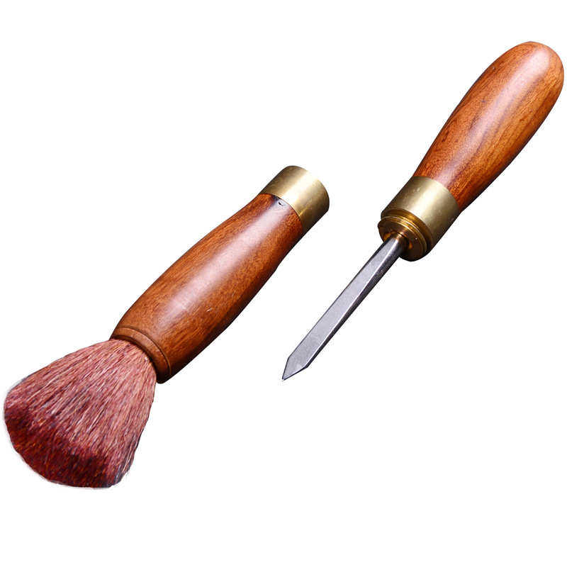 赢匠 黑檀木铜扣茶笔刷不掉毛双用型普洱开茶刀养壶笔茶道零配件,淘宝优惠券,粉丝福利购,淘宝优惠卷