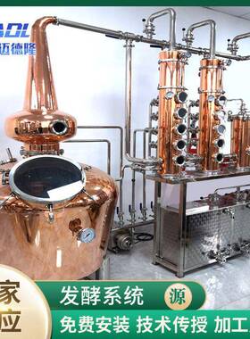 500L塔多功能伏特加白兰地朗姆酒蒸馏设备50L紫铜塔式蒸馏设备