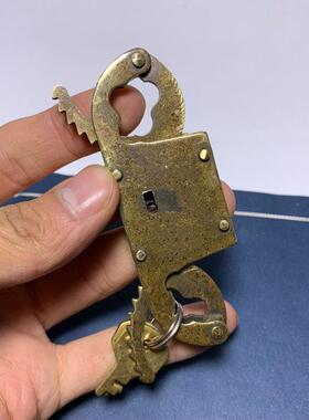 仿做旧民国款JMM纯铜黄铜指拷铜拇拷锁扣把玩指带古钥匙