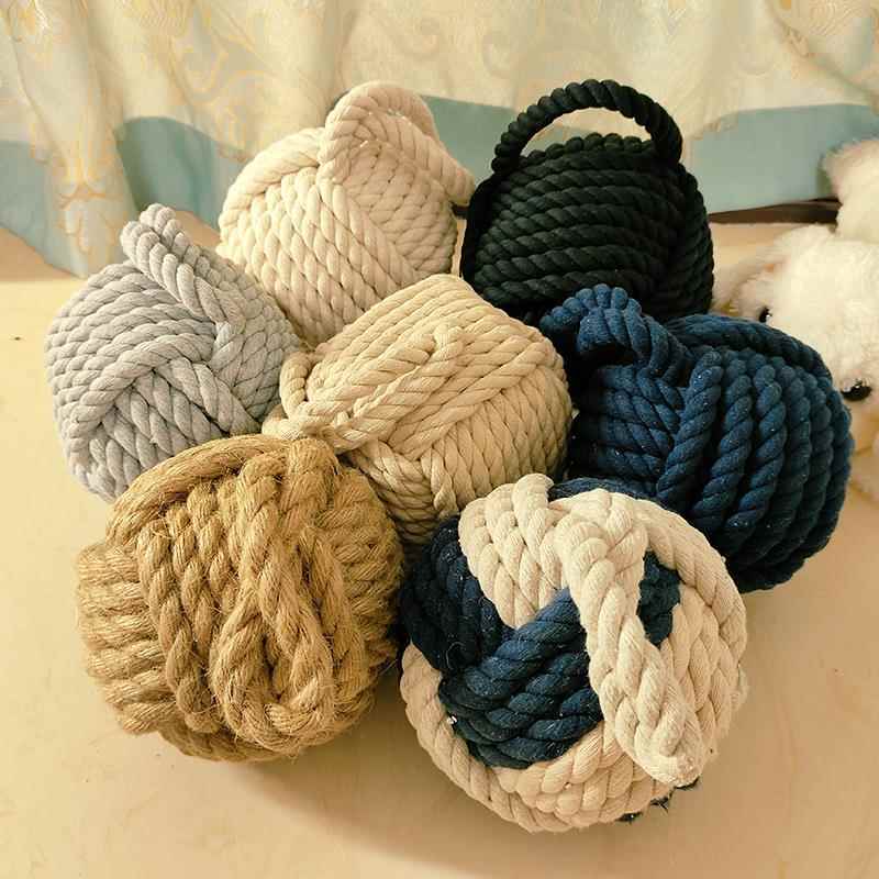 地中海圆方形挡风门挡门阻防撞球创意饭厅酒吧装饰家用棉麻球门挡 - 图0