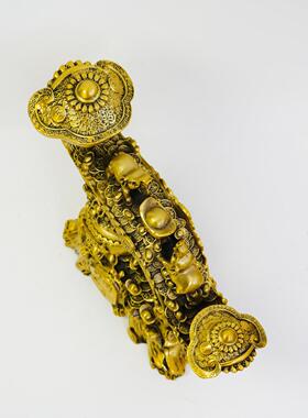 黄铜如意摆件 大号创意聚宝盆大象如意中式客厅乔迁新居