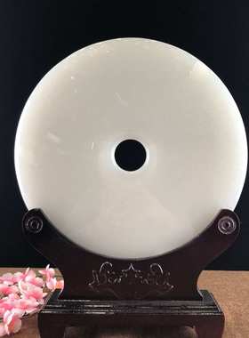 平安扣40cm摆件天然工艺品中式家用客厅乔迁新居玉石BZHAO宝兆