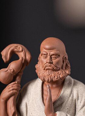 陶瓷达摩祖师雕像塑人物摆件家居玄关茶桌装饰聚福禅意佛像摆设