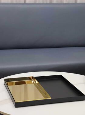 新中式金色板拼摆接组合厅托盘件客茶几样间家居桌面收0279纳轻奢