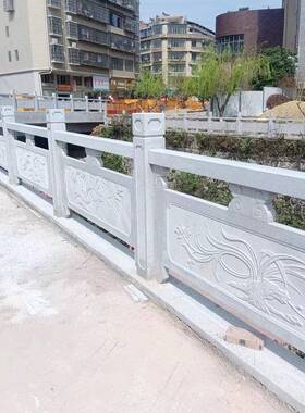 花岗岩石栏杆石围栏大理石栏杆桥梁河道护栏石雕镂空护栏寺庙栏杆