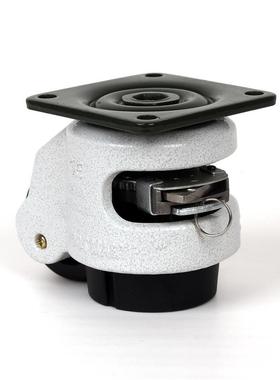 60F/S拉手万向轮福马轮带棘轮臂刹车轮橡胶轮重型工业可调节脚轮