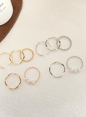 小众冷门戒指女学生党ins日韩简约波浪形个性指环小众设计感气质