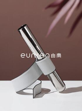 简约创意皮质试管玻璃干花插摆件水培花家居桌面花器软装饰品