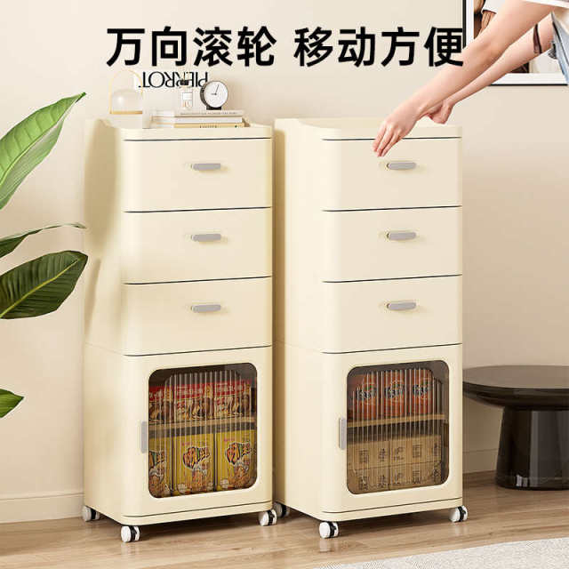 Bedroom bedside table thickened drawer storage cabinet household living room cabinet multi-layer joint storage cabinet integrated