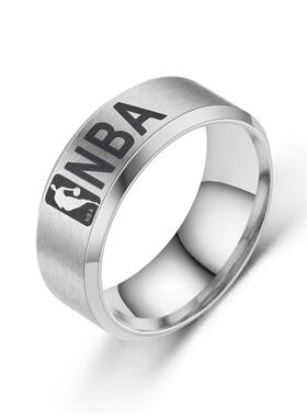 Wish速卖通欧美跨境新款不锈钢戒指钛钢指环美国男士篮球标志
