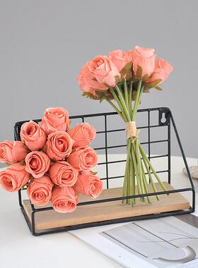 12PCS Rose Artificial Flower for White Wedding Decoration Si