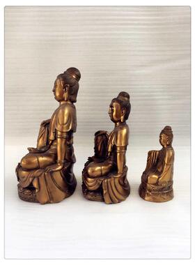 飞龙纯铜青岩寺歪脖老母歪脖老佛佛像铜像家居摆件