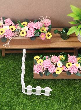 1：12娃娃屋花园摆件手工粘土花长花圃花卉dollhouse模型