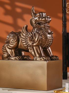 高档原创计设神兽獬豸摆件所开 律业师办公室装饰律法律摆件纪念