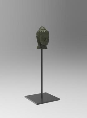 黑铁匠佛头底座铁支架木雕根雕展架古玩文玩底座佛像支架可定制