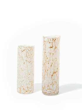 轻奢高级大理纹白金直筒圆柱玻璃花瓶茶几餐桌台面酒店样板房装饰