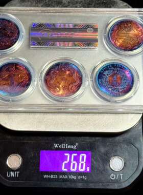 工艺品仿古币民国五大天王五彩币系列银元盒子币古玩工艺品