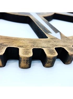 复古工业风仿金属装饰齿轮KTV酒吧餐厅木质壁饰挂钟创意个性壁挂