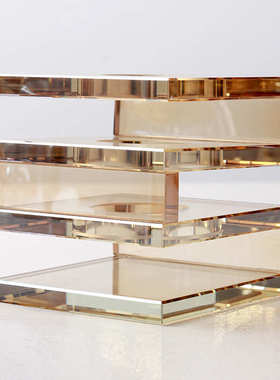 民花器型水晶摆件高级设计师艺术小众花瓶插花s宿干花家居ins几何