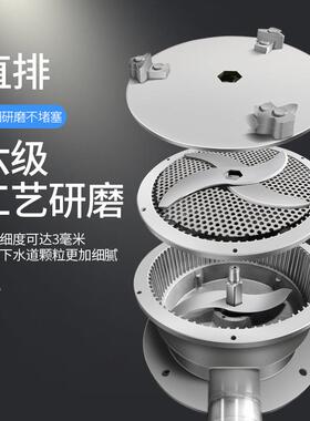 哈瑞斯商用食物垃圾处理器酒店餐厅厨餐余直排不锈钢垃圾粉碎设备