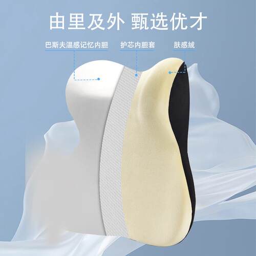 汽车头枕腰靠垫汽车内饰用品护颈枕头座椅车载记忆棉头枕四季通用 - 图2