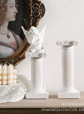 直销新款北欧树脂罗马柱摆件拍照道具背景家居客厅桌面装饰品摆设
