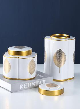轻奢现简约陶瓷陶瓷花北欧家居饰品公室电视柜玄关装饰品