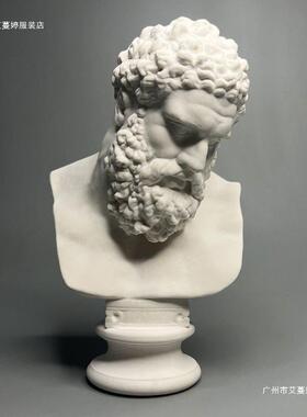 大力神头塑像复古罗IZN艺马术石膏像雕素美术描教具桌面装饰摆件