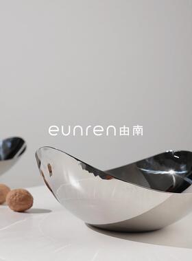 盘简约盘PIA轻奢不锈钢创意水果盘家居客厅摆样板间房软装饰托摆