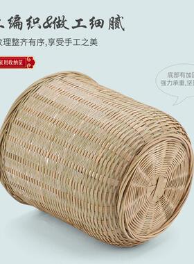 竹编织圆桶竹筐家用商用收纳水果蔬菜篮厨房拉圾篓大箩筐大中小号
