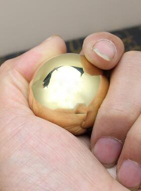 中老年人紫铜把玩健身球黄铜保健球珠手把件纯实心不锈钢手球摆件