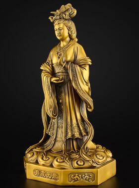 黄铜泰山奶奶神像碧霞元君泰山娘娘老母圣母佛像家用供奉铜像摆件