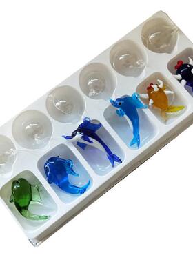 可爱浮球挂件彩色玻璃饰品蟹海豚虾章鱼乌贼玻璃青蛙鱼