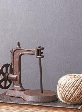 美式乡村橱窗陈列道具装饰摆件 复古怀旧缝纫机铸铁绕绳器