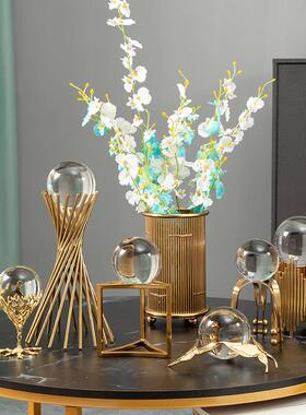 北欧轻奢房间客厅水晶球装饰品艺术简约办公室书桌电视柜水晶摆饰