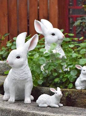 户外彷真动物兔子摆件别墅庭院装饰花园院子卡通雕塑园林景观小品