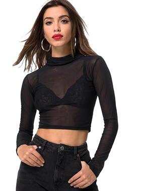 Women's tight fitting long sleeved mesh top for