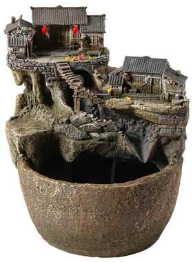 微景观大流水客厅书摆件水循环造鱼景过滤器养号生态房t5674279缸