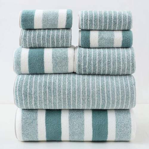 6pc cotton bath towel set Large Hand Bathroom Shower Towels - 图2
