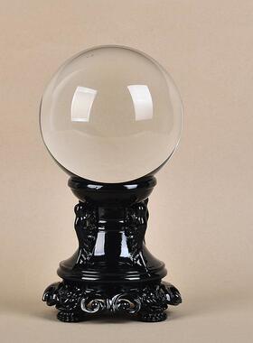 天然水晶球座雕花树脂工艺品摆件家居玻璃球支架高款底托工厂