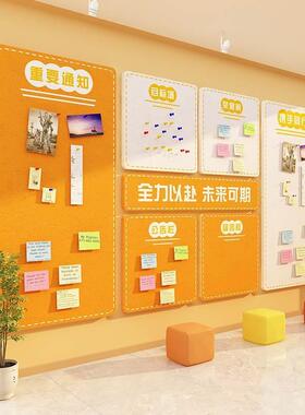 班级教室布置墙面装饰公告通知栏背景毛毡展示板黑板报材料成品贴