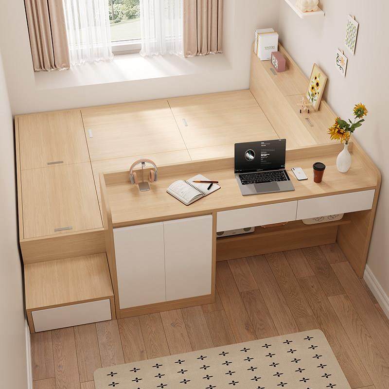 儿童房榻榻米床带书桌柜一体定制单多人床踏板多功能地台储物床,淘宝优惠券,粉丝福利购,淘宝优惠卷