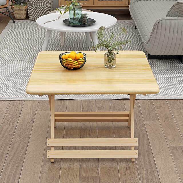 Solid wood folding table, portable dining table for outdoor stalls and barbecue restaurants, simple table for eating, home learning square table