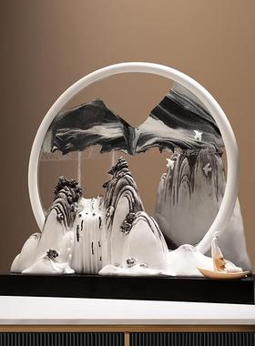 高档创意流沙画摆件高级客感小众厅玄酒教柜装饰办公室乔迁师节礼