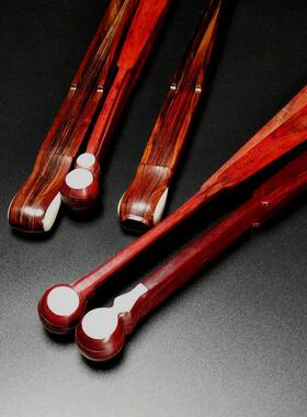 折扇扇骨10寸乌木紫光檀老红木全芯文玩扇宣纸空白扇面苏工扇题字