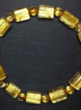 天然钛晶方糖手链 浓密板状猫眼钛晶发晶单圈手串珠链规格7.8毫米