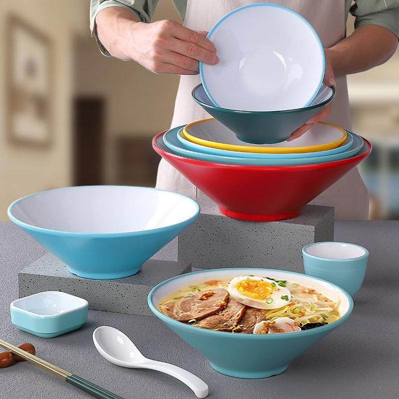 密胺斗笠碗中式面 面馆拉面 面碗北欧餐具商用麻辣烫碗大号双色螺,淘宝优惠券,粉丝福利购,淘宝优惠卷