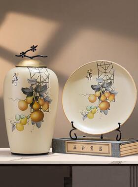 采购产品陶瓷花瓶装饰品，新中国风格的客厅Bogu架，入口大厅，电