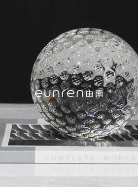 摆设样书软现代创意房装饰品书轻靠家居圆球摆件高尔夫桌面奢简约