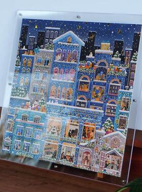 高透亚克力拼图相框雪夜拼图专用相框正方形相框画框可定制